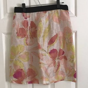 Loft Floral Skirt with black trim